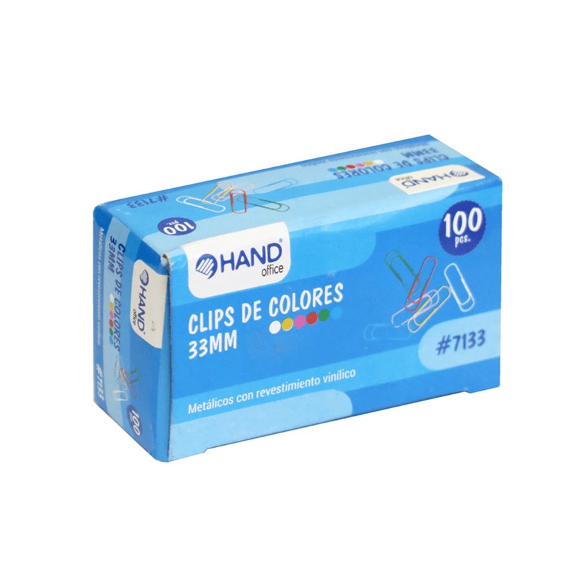 Clips De Colorees 28mm HAND 100un