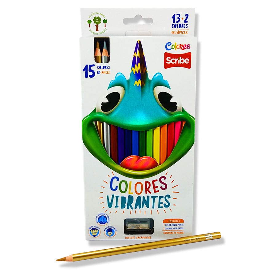 Lapices De Colores Vibrantes SCRIBE 13 Colores Triangulares
