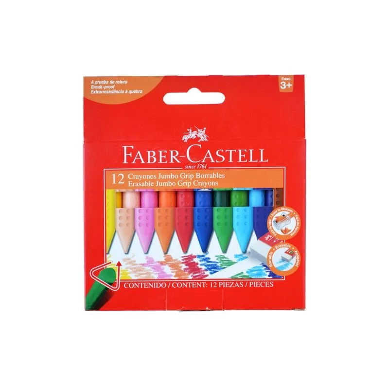 Crayones De Cera Jumbo FABER-CASTELL 12 Colores