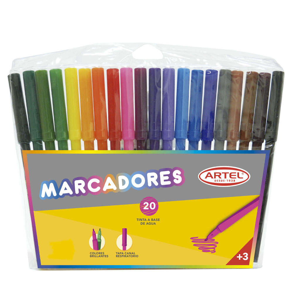 Marcadores De Colores ARTEL 20 Colores Punta Delgada