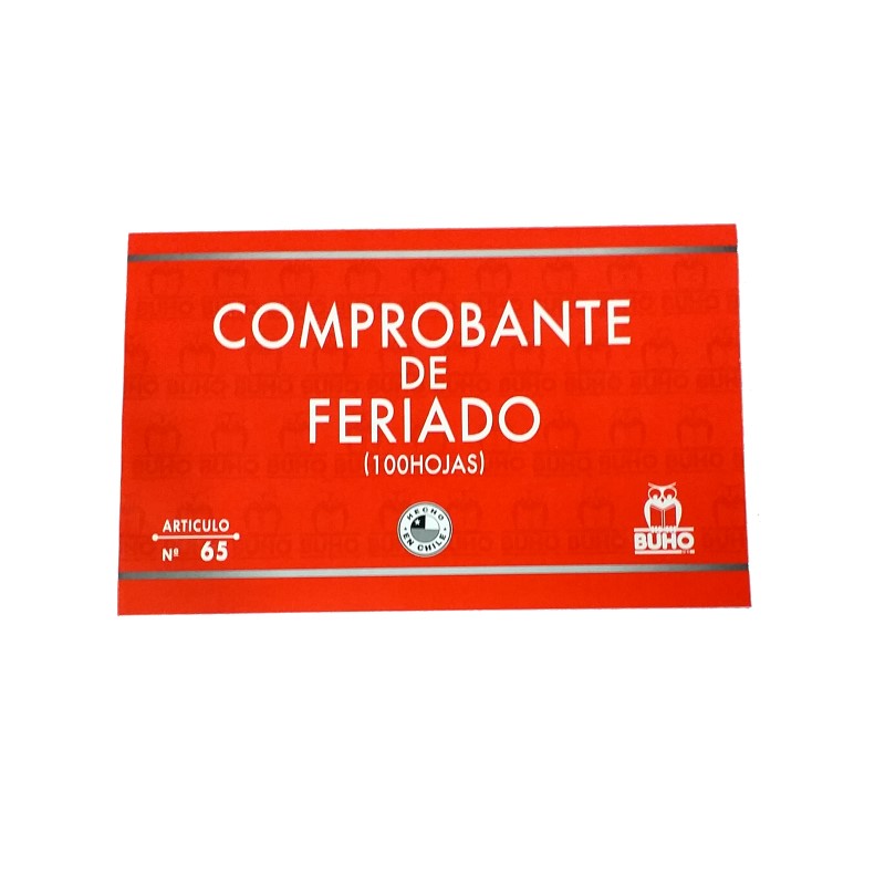 Comprobante De Feriado 100hjs BUHO