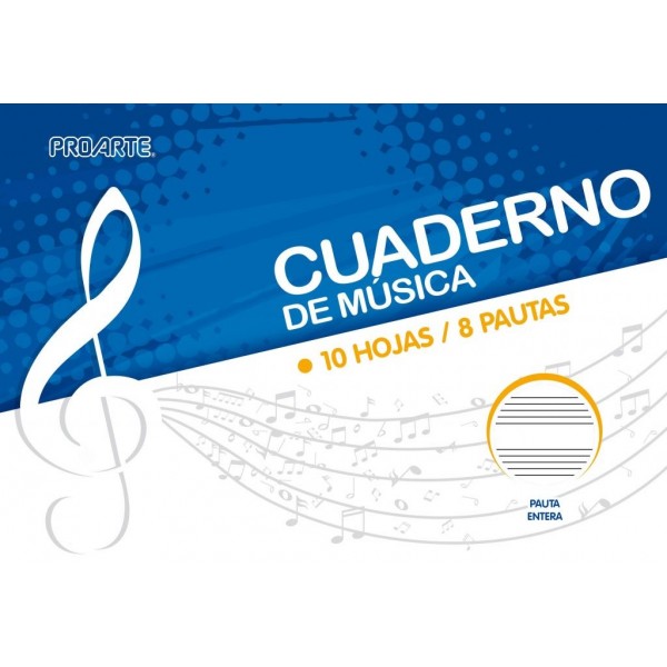 Cuaderno De Musica Media Pauta PROARTE