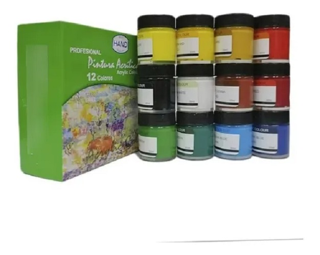Pintura Acrilica 12 Colores HAND