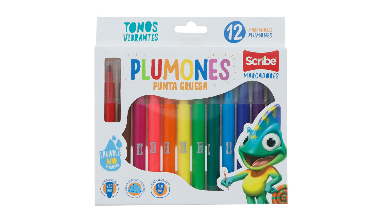 Plumones Punta Gruesa Scribe