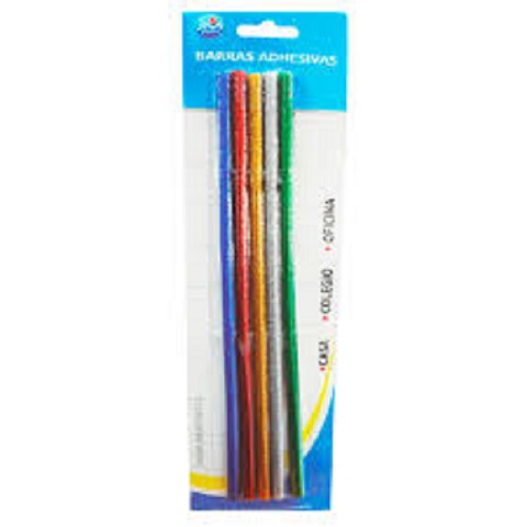 Barra Silicona Glitter Colores 5un
