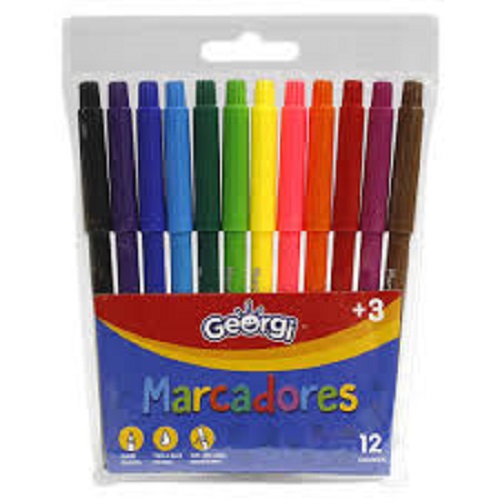 Marcadores De Colores GEORGI 12 Colores Punta Delgada